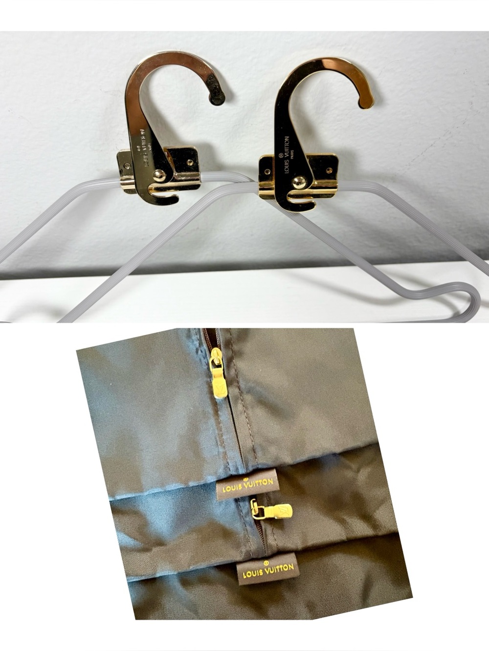 Louis Vuitton Retractable Gold Hanger *2 & Garment Bag *2